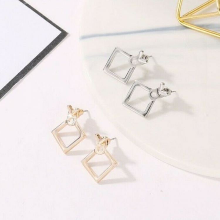 Creative Triangle Square Earrings Simple Minimalist